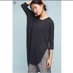 Anthropologie Deletta dark grey Shania high low tunic, size small